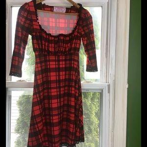 Wax Poetic Clothing Mini Light Plaid Dress